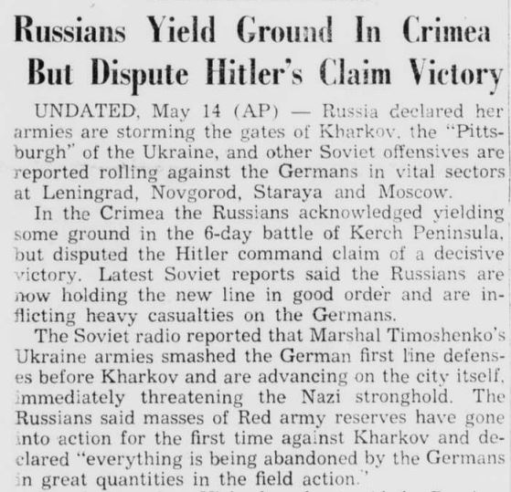 Russians Yield Ground In Crimea But Dispute Hitlers Claim Victory