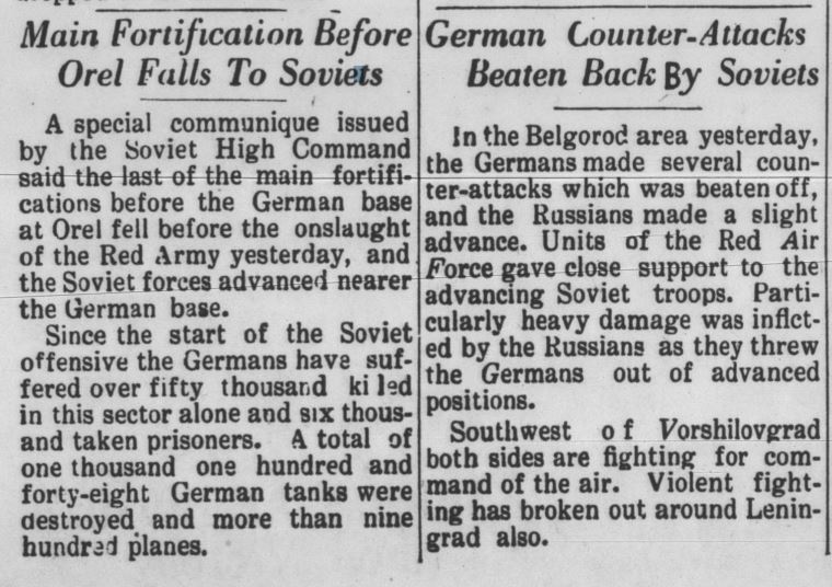 Main Fortification Before Orel Falls To Soviets 